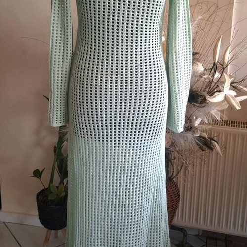 Petal +pup knitted maxi beach dress new, green