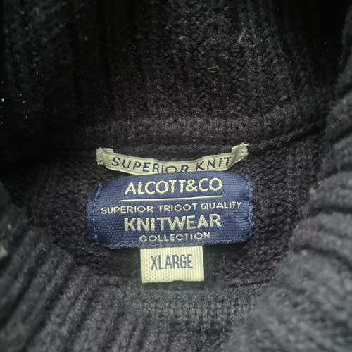 Alcott men's turtleneck sweater navy blue XL like new