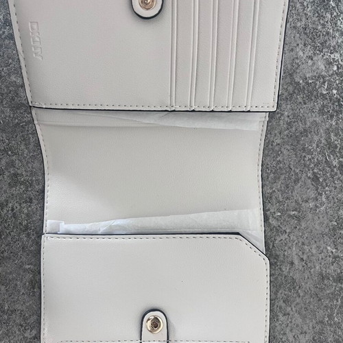 DKNY travel set with passport holder and luggage tag, white leather