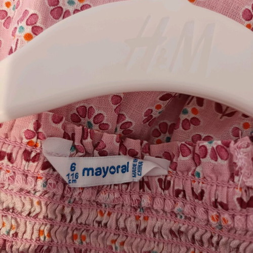 Παιδικό κοντομάνικο φόρεμα Mayoral 6 ετών, μωβ με boho σχέδιο