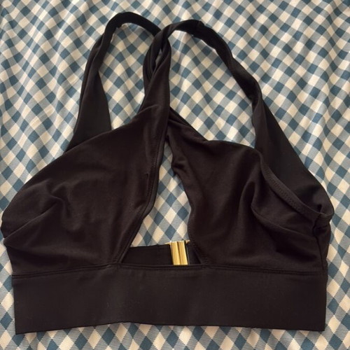 Halterneck swimsuit top Oysho new, black, size M