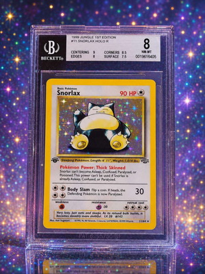 Snorlax 1st Edition Jungle BGS 8 card new