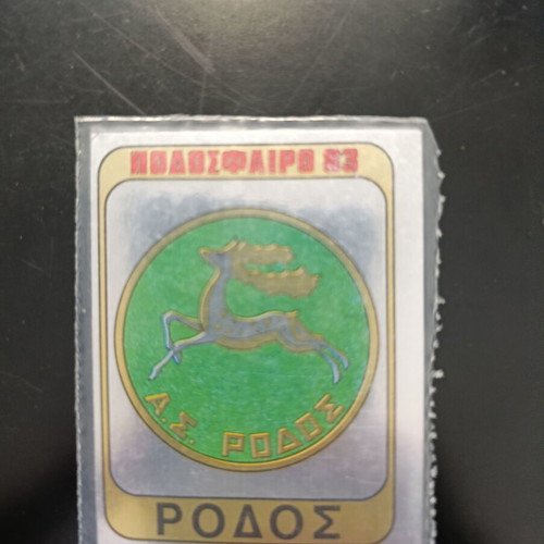 Panini football 83 sticker, Rhodes emblem
