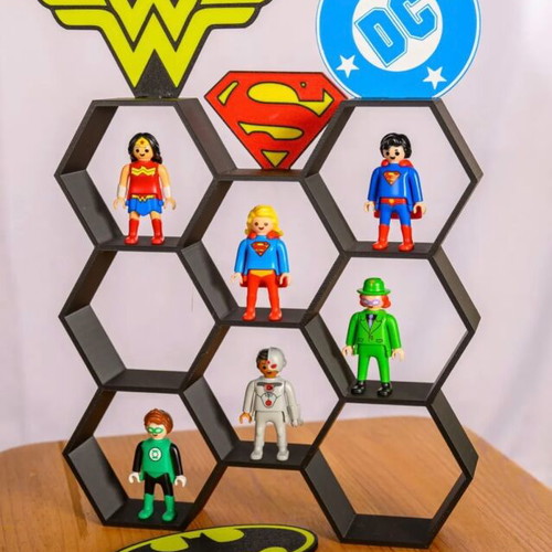 Playmobil DC figure display stand like new, plastic
