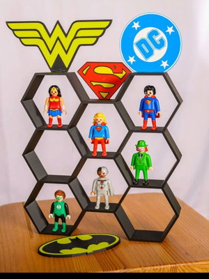 Playmobil DC figure display stand like new, plastic