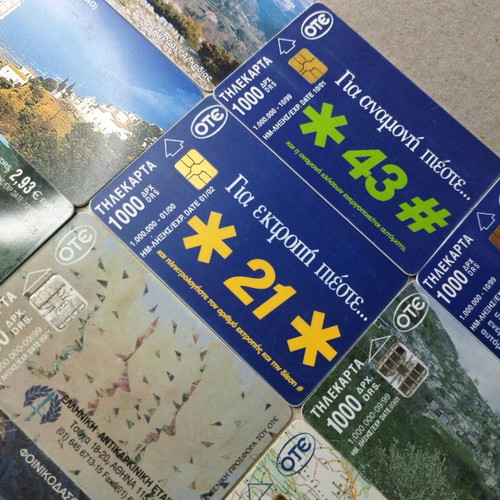 Collectible phone cards used in very good condition