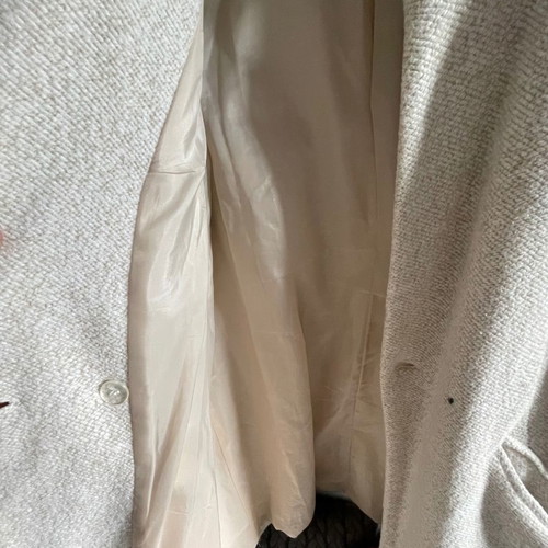 Stradivarius coat used size M, beige, slim fit, missing one button