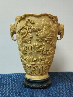 Chinese carved resin vase