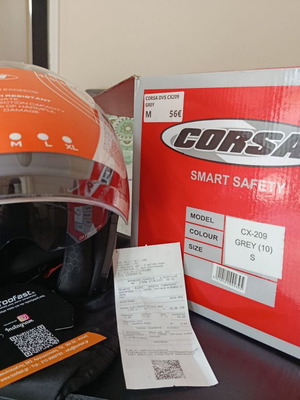 Corsa DVS CX209 Jet Grey Motorcycle Helmet Small New
