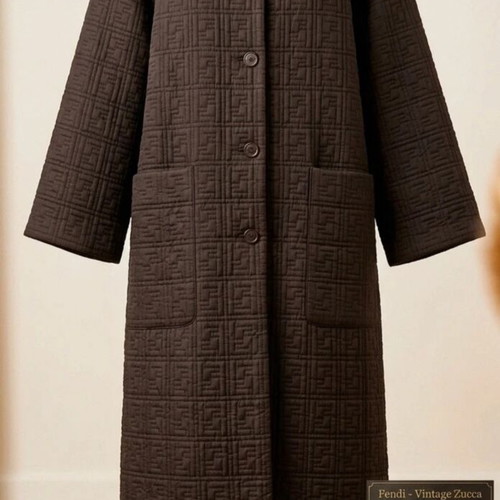 Fendi coat minimal structural chocolate brown like new