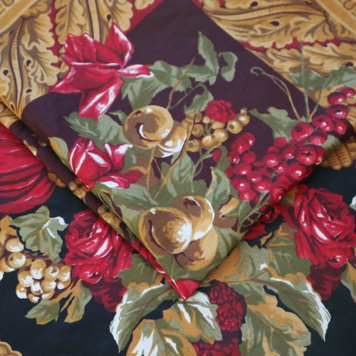Square scarf new, black multicolor, 118x118cm, 100% polyester