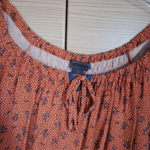 Attrattivo top, brown and orange, size S