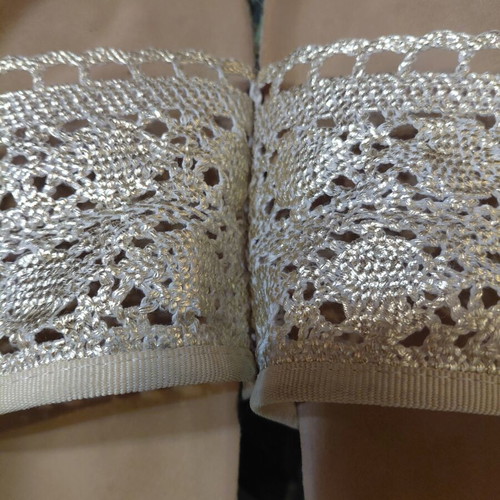 Flatform crochet espadrille sandals, beige gold, size 39