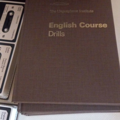 English language learning set with cassettes and books