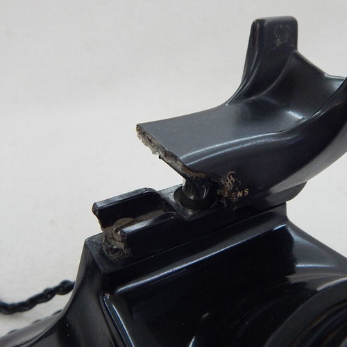 Siemens black bakelite telephone from 1950s, used