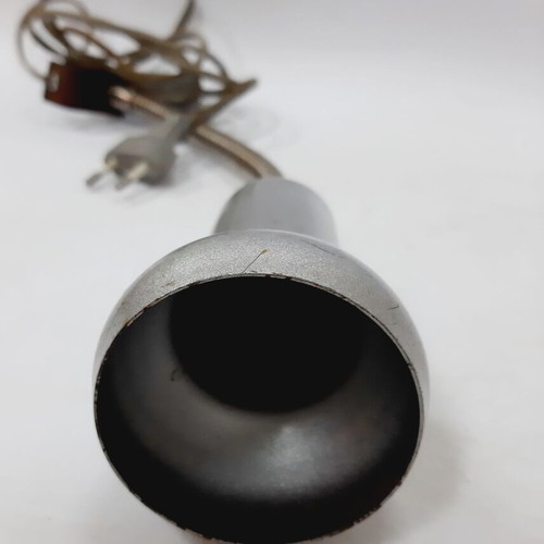 Vintage industrial metal lamp with spot used, white, flexible arm, E27
