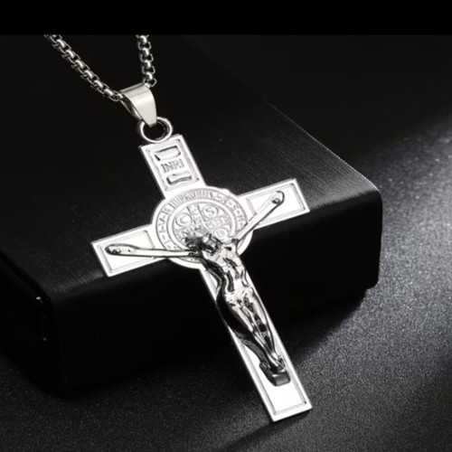 Steel Cross pendant new, size 7.2x4cm