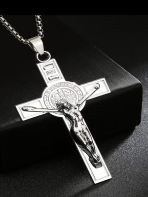 Steel Cross pendant new, size 7.2x4cm