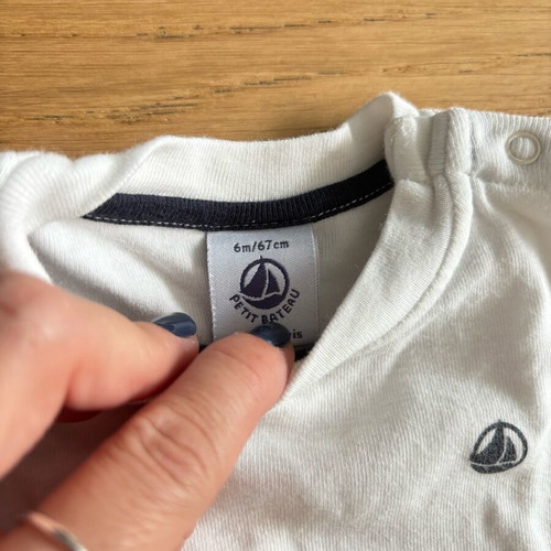 Petit Bateau blouses set of 2, size 6 months, like new