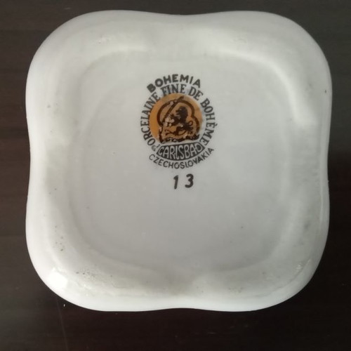 Bohemia porcelain jewelry box used from Czechoslovakia 1960