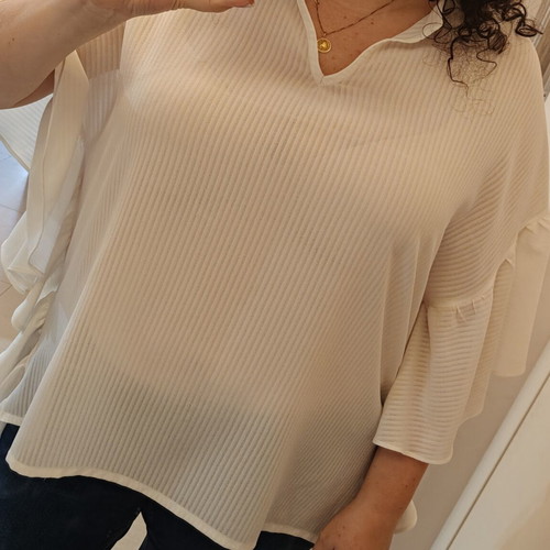 Mat Fashion plus size blouse, white, L/XL