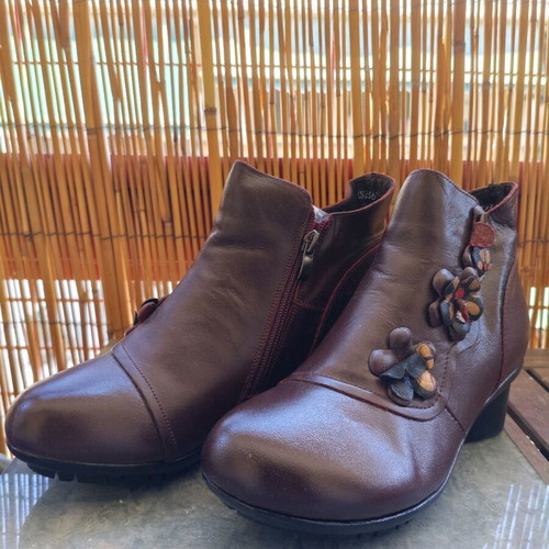 Women's ankle boots like new, size 38, purple, narrow fit