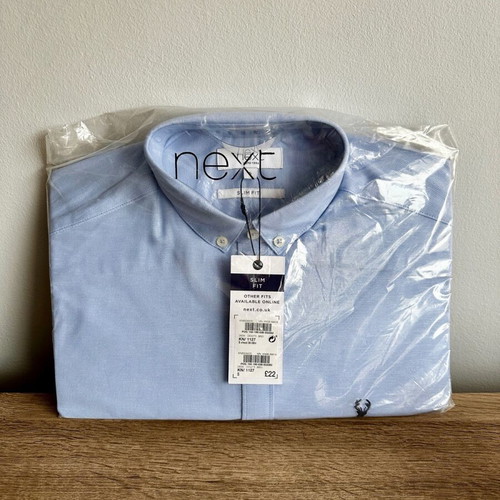 Next men's long sleeve shirt, size S, blue