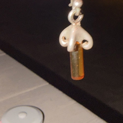 Silver earrings with amber, like new