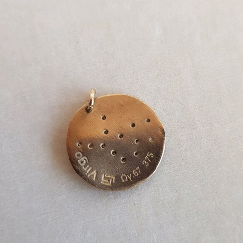 Lilalo Virgo constellation pendant 9K gold with diamonds