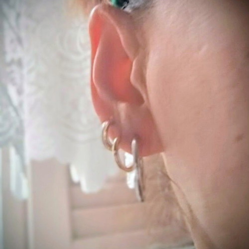 White gold hoop earrings 585 (14K) like new