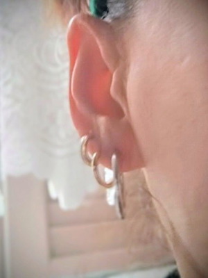 White gold hoop earrings 585 (14K) like new