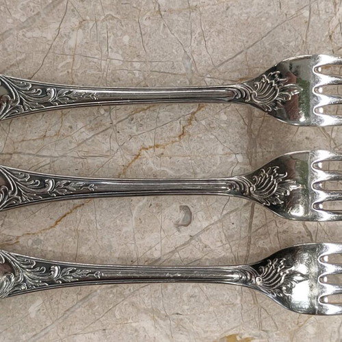 Christofle Marly dinner forks used, set of 3 pieces