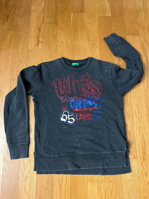 Benetton kids sweatshirt 11-12 years XXL stonewashed used, gray