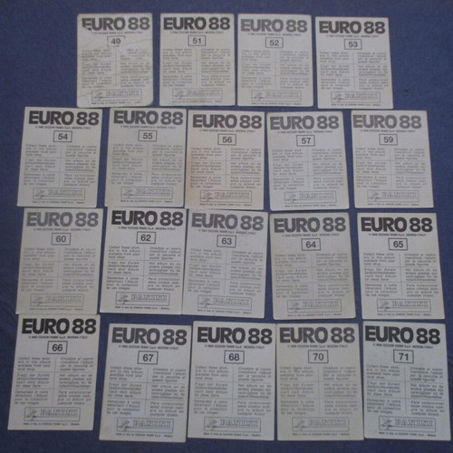 Panini 19 Euro 88 Germany team stickers used