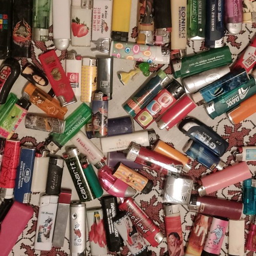 Lighters used, collection of 484 pieces