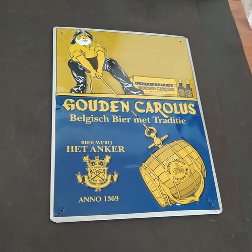 Gouden Carolus Beer Advertising Metal Sign 29x39 cm like new