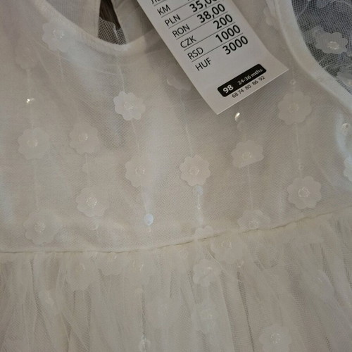 Pepco princess dress white 98cm new