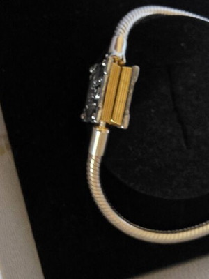 Pandora Disney Princess bracelet used, silver 925 with 14K gold plating