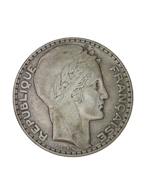 20 Francs 1933 Silver Coin used, France Third Republic
