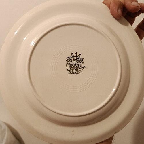 Belgian shallow plates with Napoleon theme, set of 2, Boche la Louviere