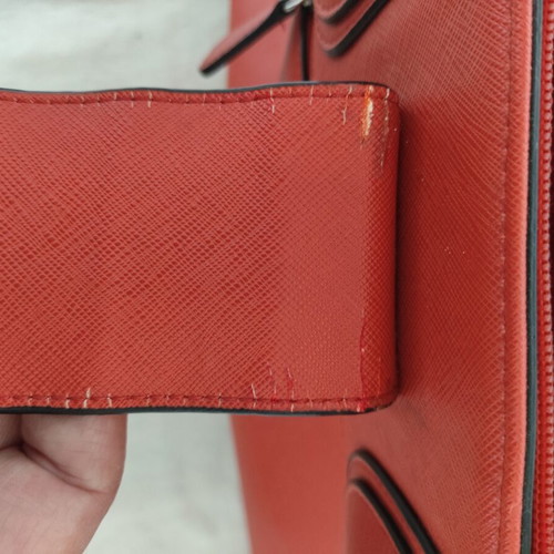 Folli Follie Ladies Handbag used, burnt orange with flower fastening