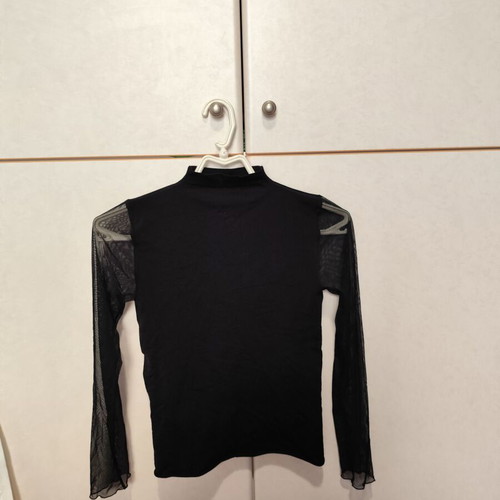 Black elastic blouse like new 100% polyester