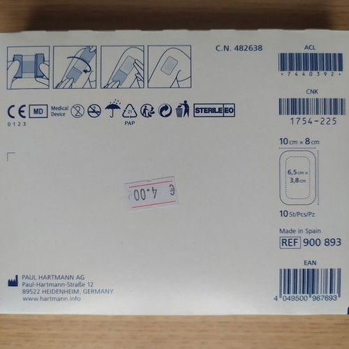 Hartmann Cosmopor E Adhesive Gauze 10x8cm new, 2 boxes of 10 pcs