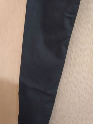 Leather slim pants with zipper, elastic, like new, black