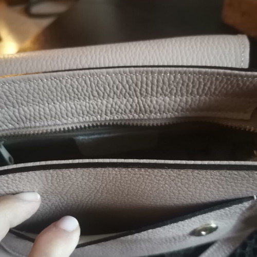 Leather crossbody bag beige new with adjustable strap