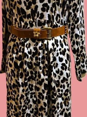 Animal print dress brown, new, size S