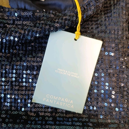 Compania Fantastica long formal dress with sequins new, blue