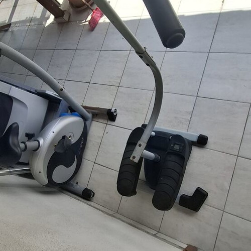 Step elliptical fitness machine used with small step counter screen