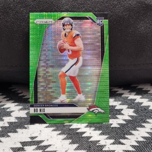 2024 Panini Prizm Rookies Neon Green Pulsar Prizm #309 Bo Nix Broncos card new