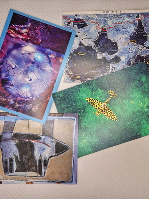 Collectible cartes postales with artistic content, set of seven, like new